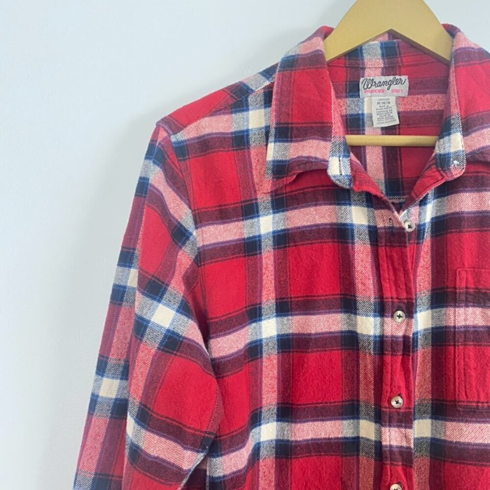 Vintage 90's Wrangler Plaid Cozy Boyfriend Flannel - Picture 3 of 11